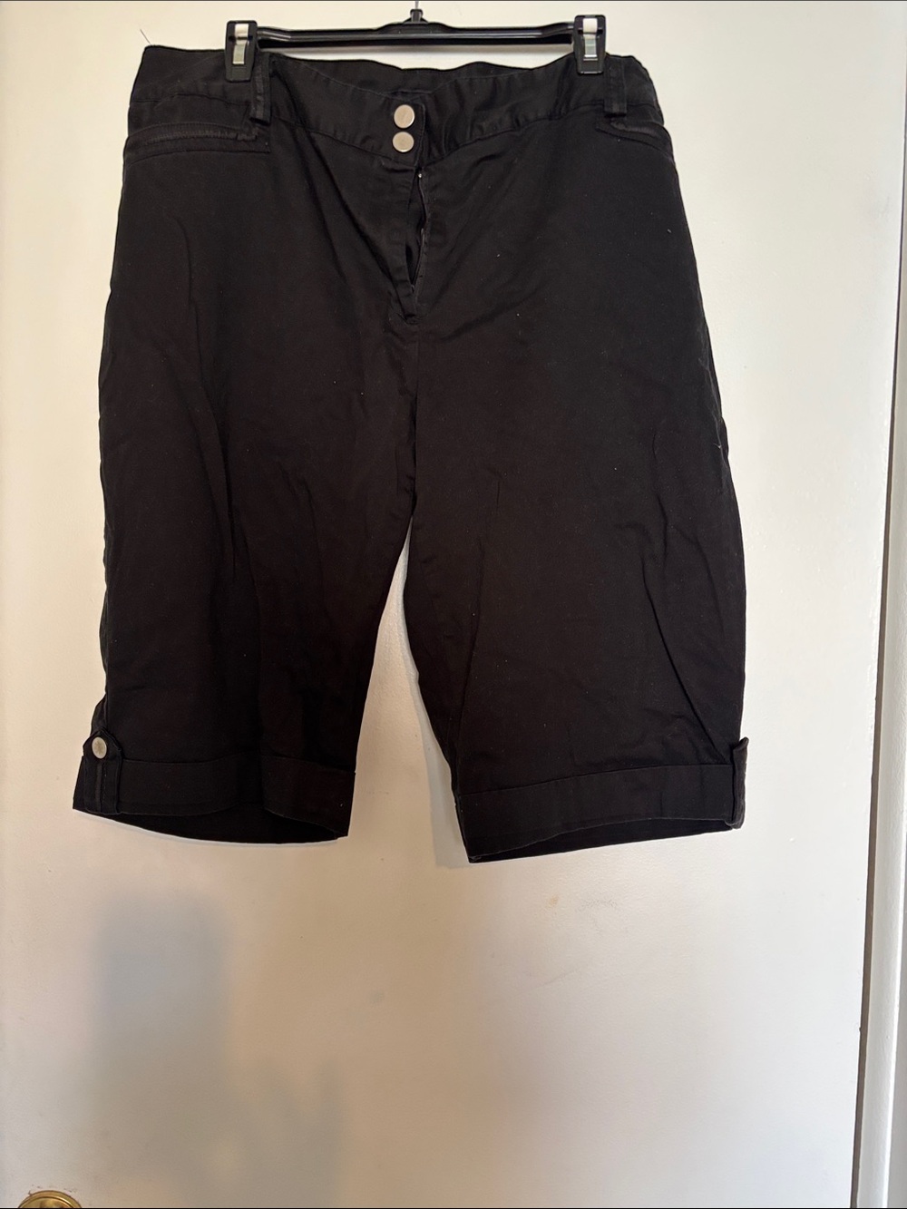 Ashley Stewart Black Flat Front Women's Shorts